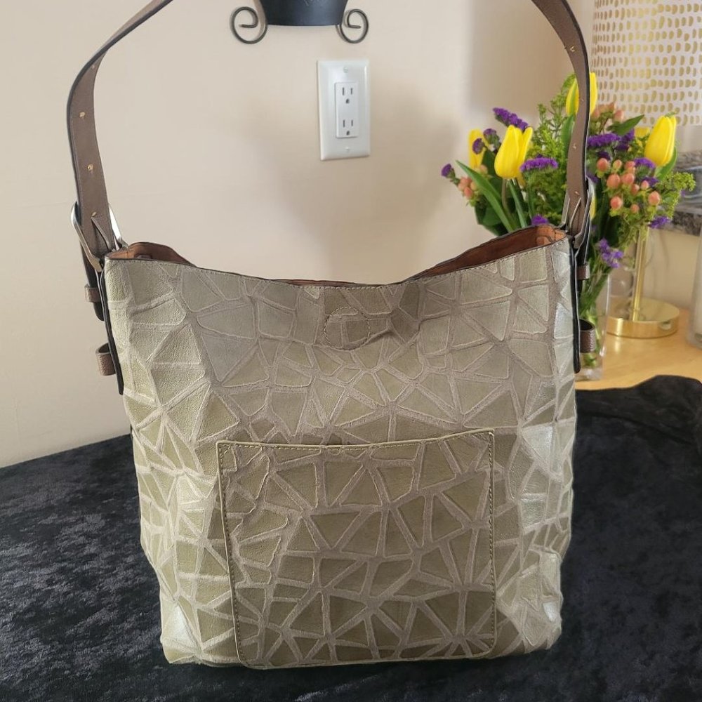 Joy Susan Geometric Print Handbag
